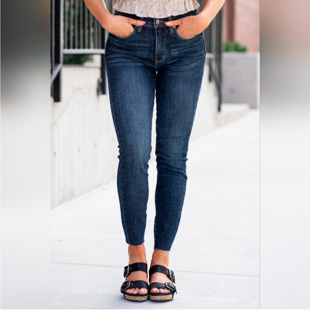 Judy Blue Williamsburg High Rise Tummy Control Top Dark Wash Skinny Jeans 18 W
